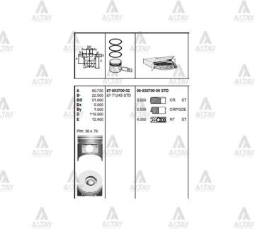 PİSTON SEGMANSIZ NPR-71 115mm STD