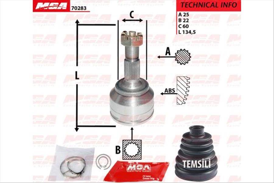 Aks Kafası Dıs - ( Cıtroen : C4 Peugeot : 307 1.4 16V 1.6 16V Ie Ma Sanz. 04-- ) 25×22×58.7
